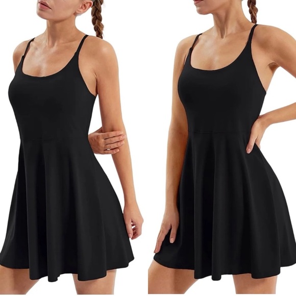 NWT Tennis Dress Built in Shorts and Bra Athletic Dress for Women Workout Dress - Picture 3 of 17